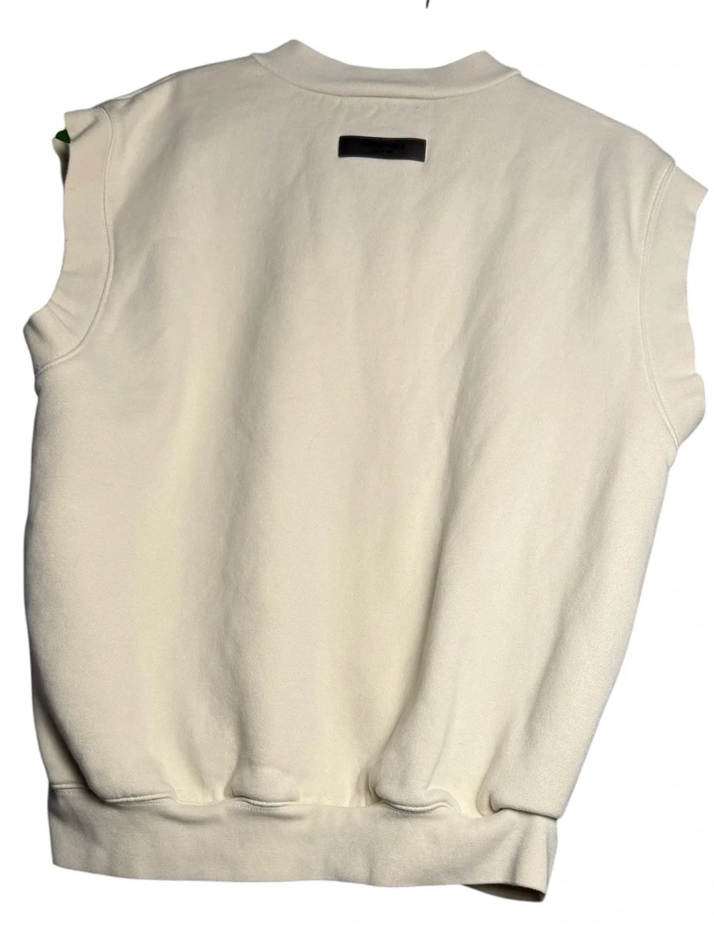 FOG Fear of God Essentials V Neck Sweatshirt Vest Off White Cream S Oversized